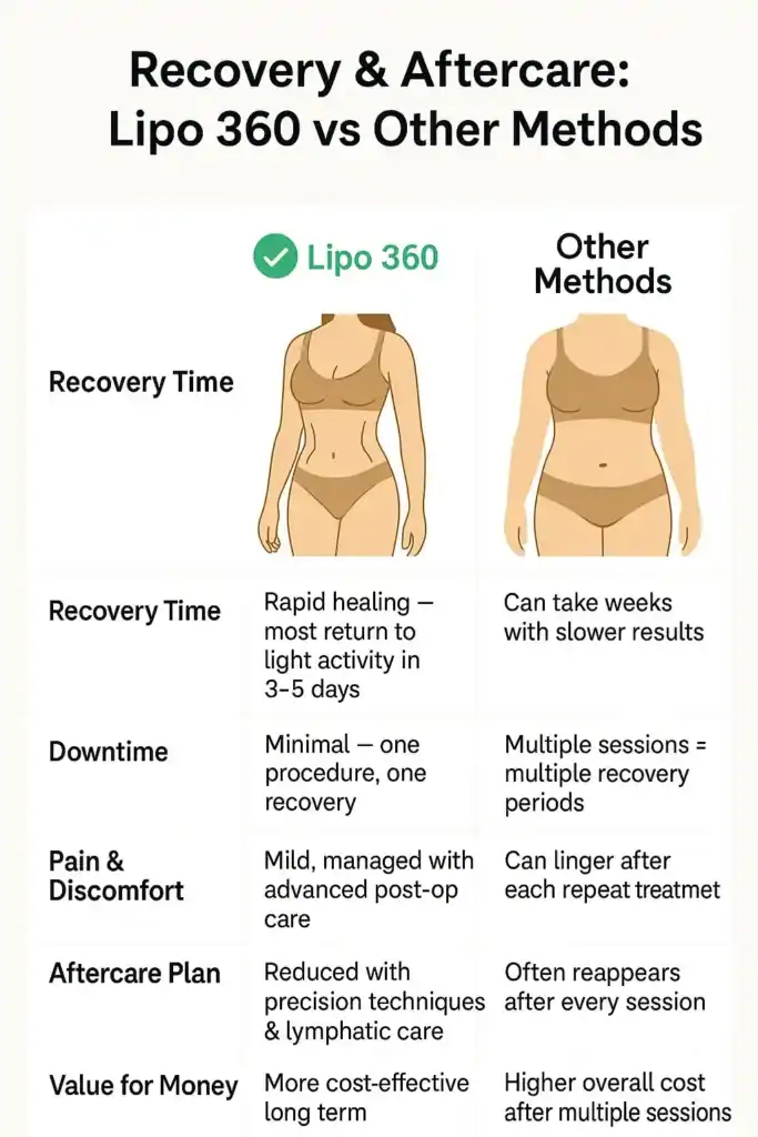 Recovery and Aftercare for Fat-Dissolving Surgery 2 Table to show fat dissolving injection aftercare Devizes