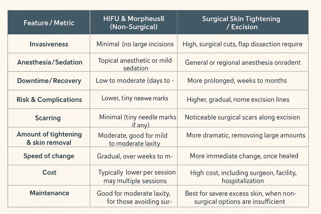 The Science of Skin Tightening 2 Table of skin tightening Devizes benefits compared to surgical options
